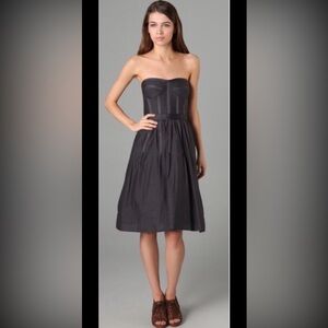 Club Monaco Tess Bustier Fit and Flare Dress Graphite Grey Size 6